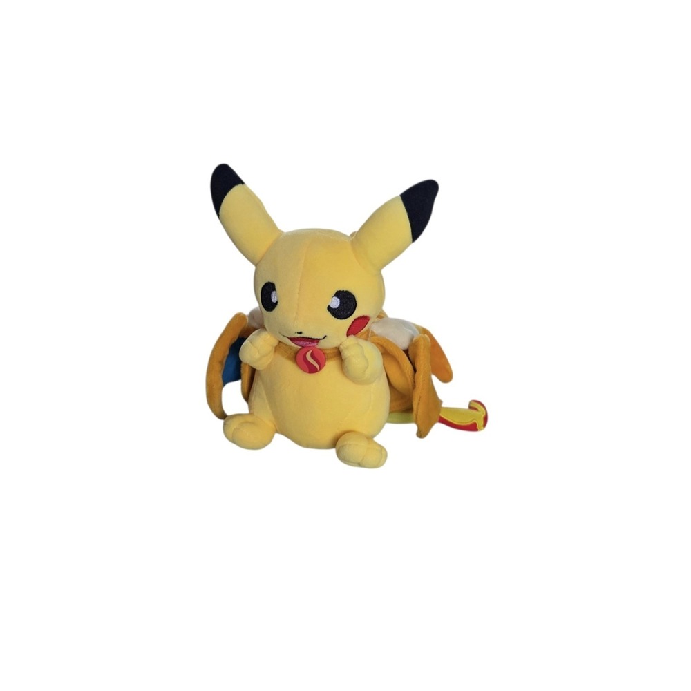 Pokemon‎ Mega Charizard Poncho Pikachu 9" Plush Pokemon Center 2018 Japan Kawaii - Picture 2 of 7
